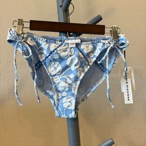 NWT Robin Piccone Sadie Blue Floral String Bottoms Size L